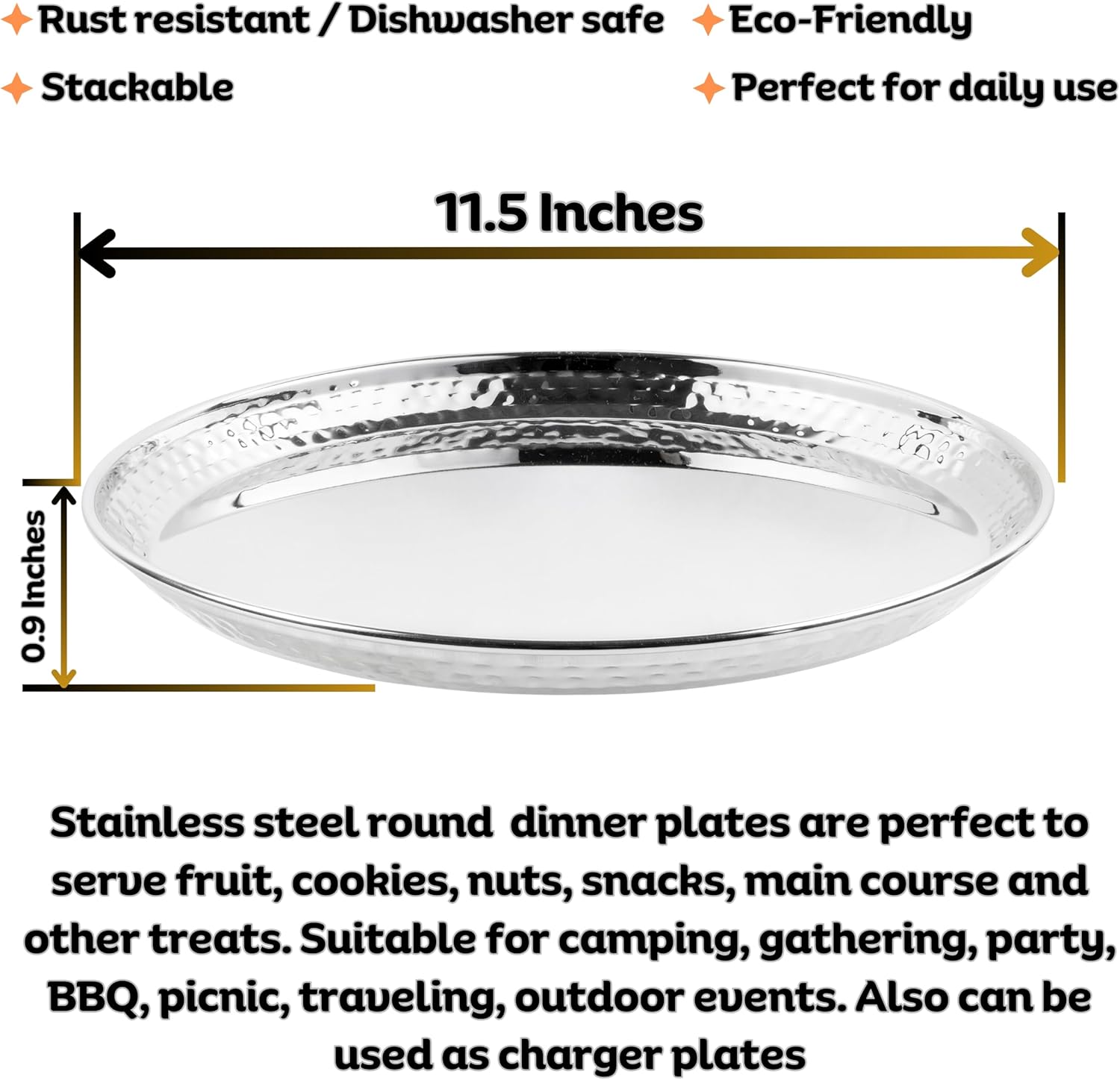28-Piece Hammered Stainless Steel