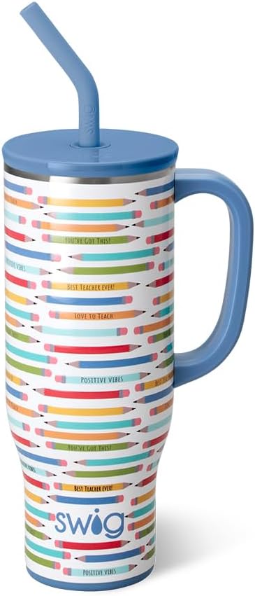 30oz Pencil Pattern Insulated Mug