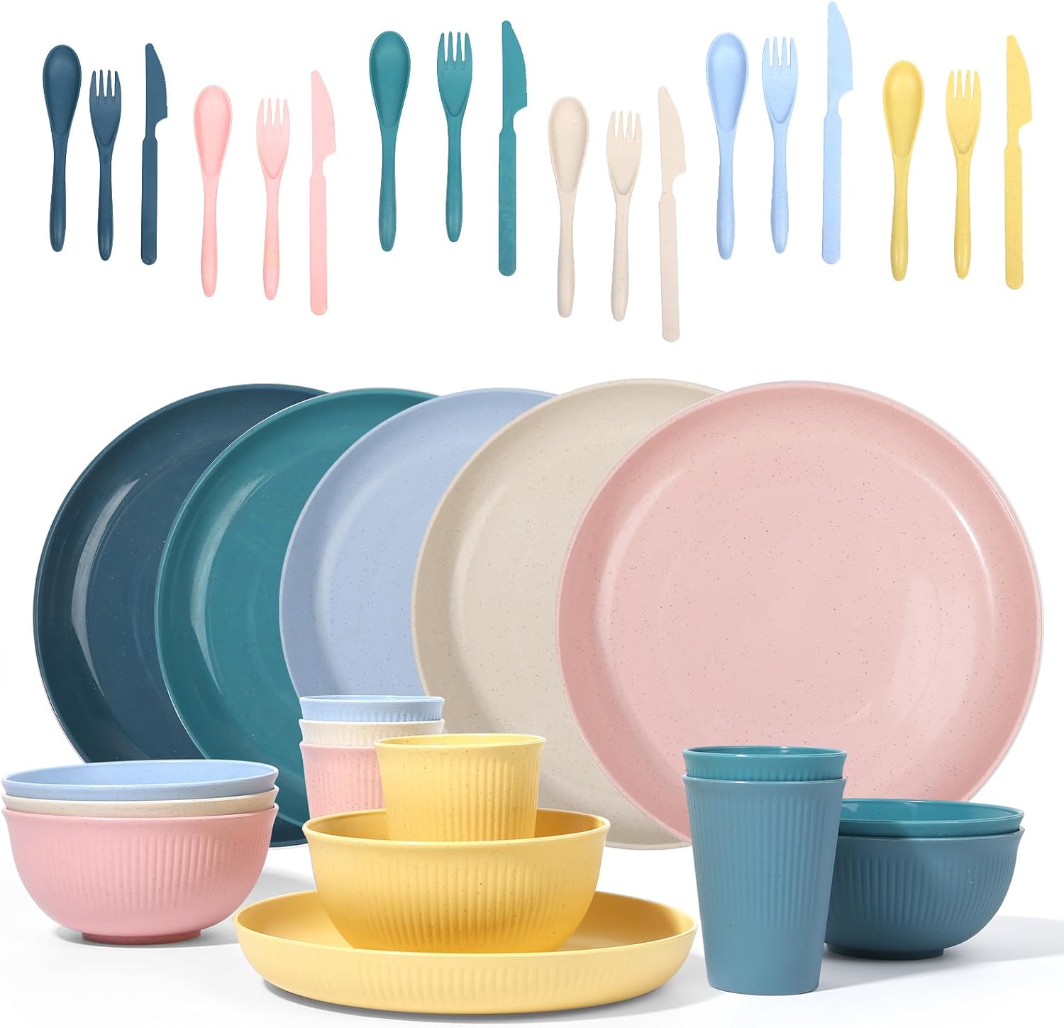 36-piece Wheat Straw Dinnerware