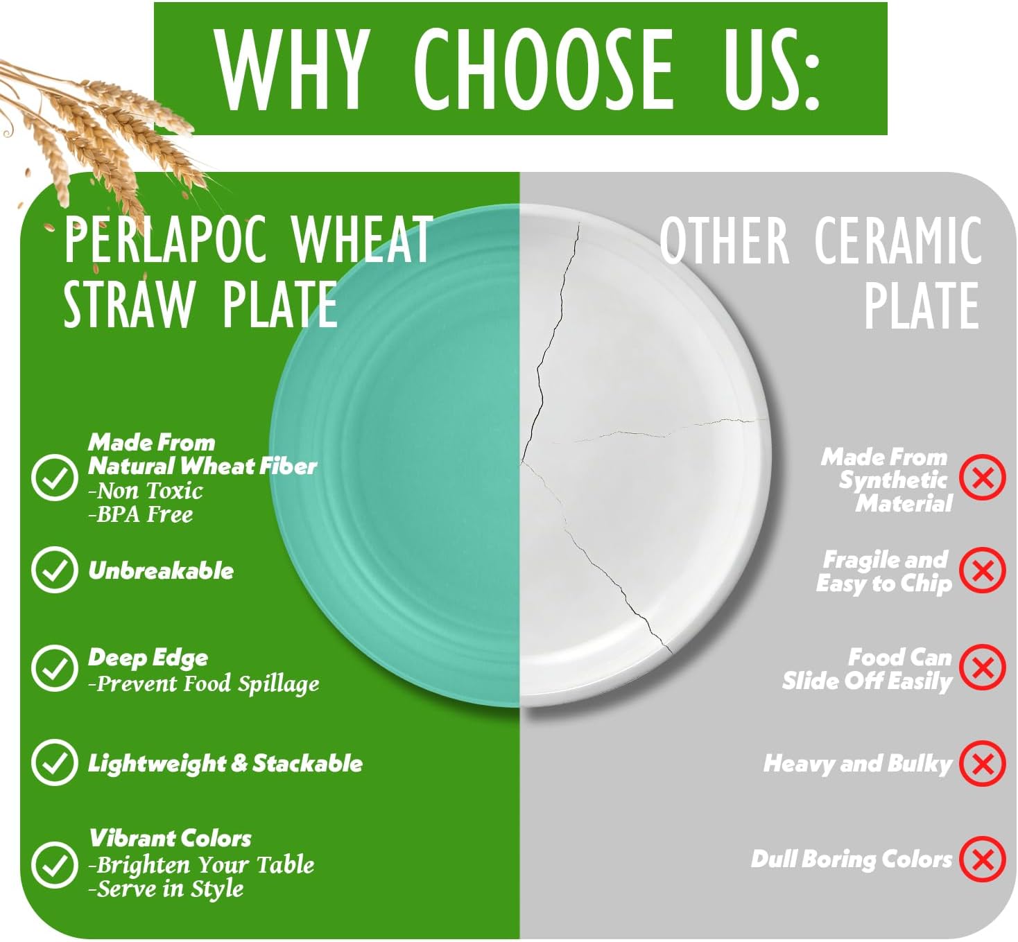 9-inch Wheat Straw Plate Set - 6-Piece