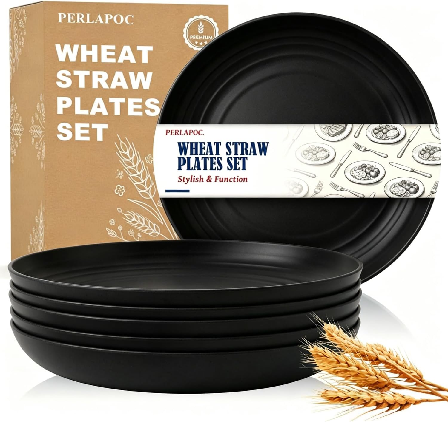 9-inch Wheat Straw Plate Set - 6-Piece