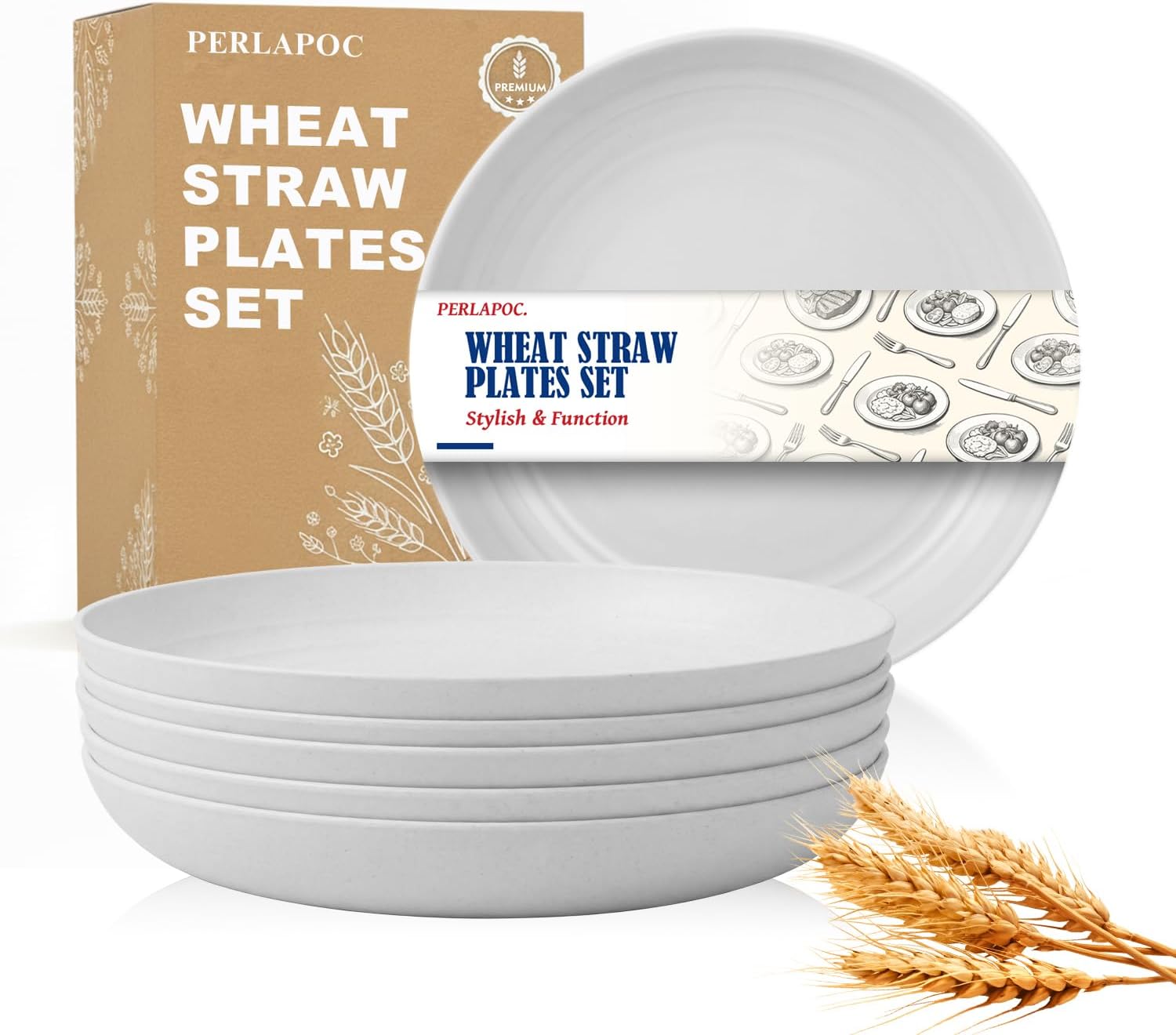9-inch Wheat Straw Plate Set - 6-Piece
