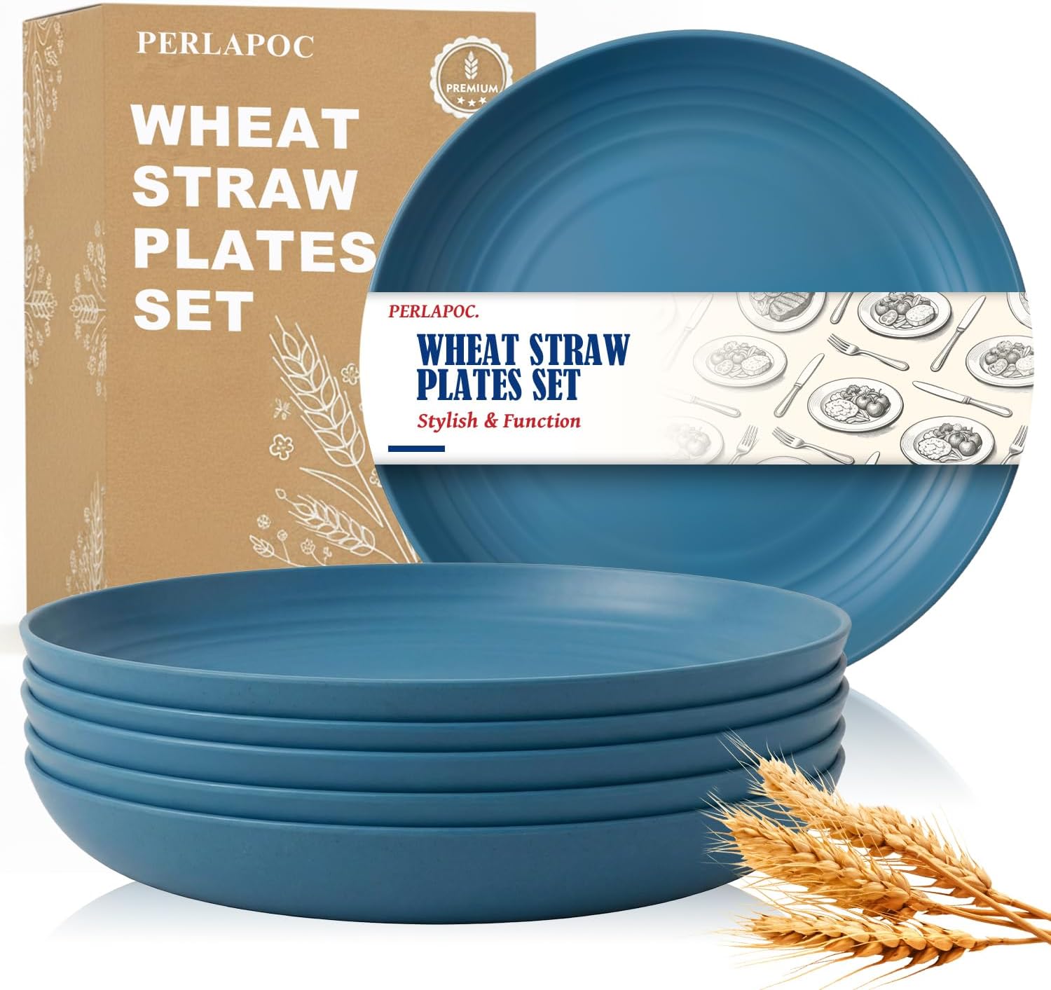 9-inch Wheat Straw Plate Set - 6-Piece