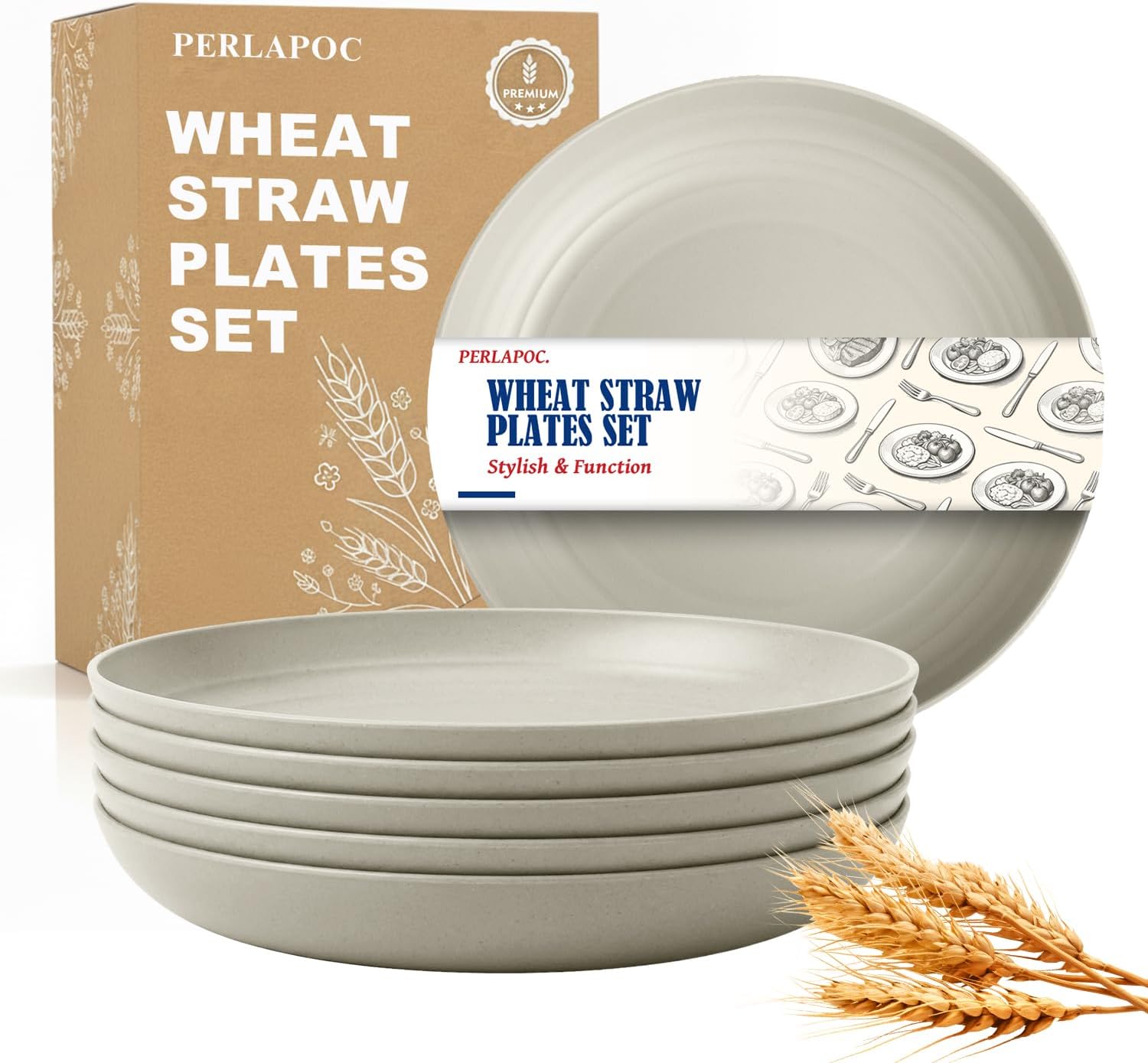9-inch Wheat Straw Plate Set - 6-Piece