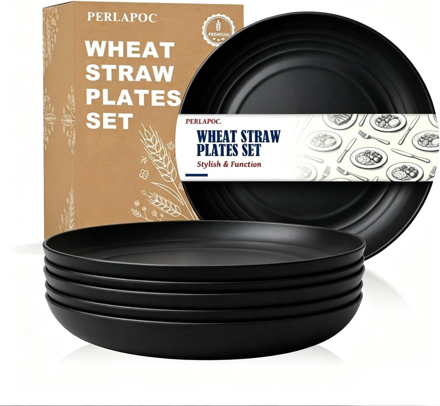 9-inch Wheat Straw Plate Set - 6-Piece