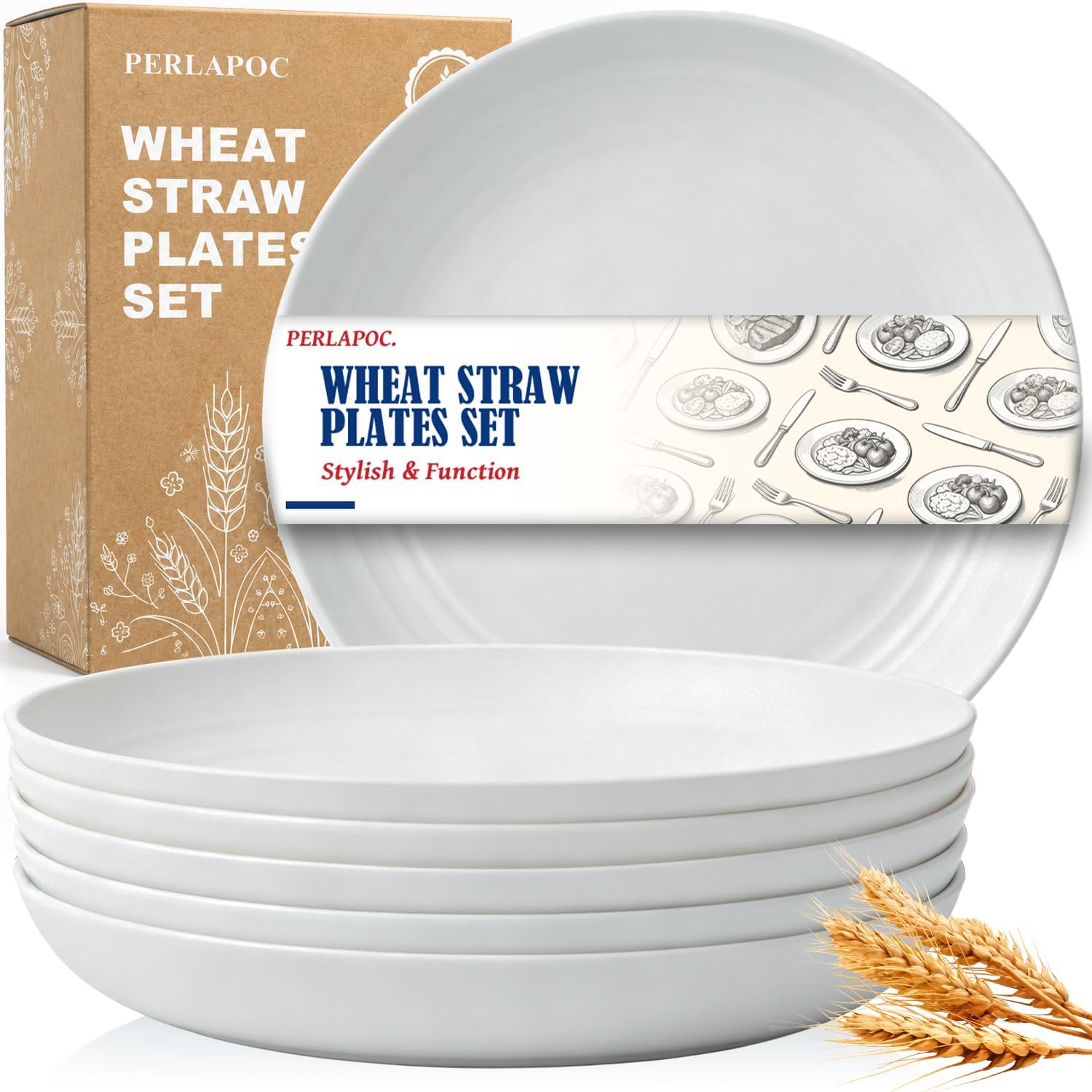 9-inch Wheat Straw Plate Set - 6-Piece