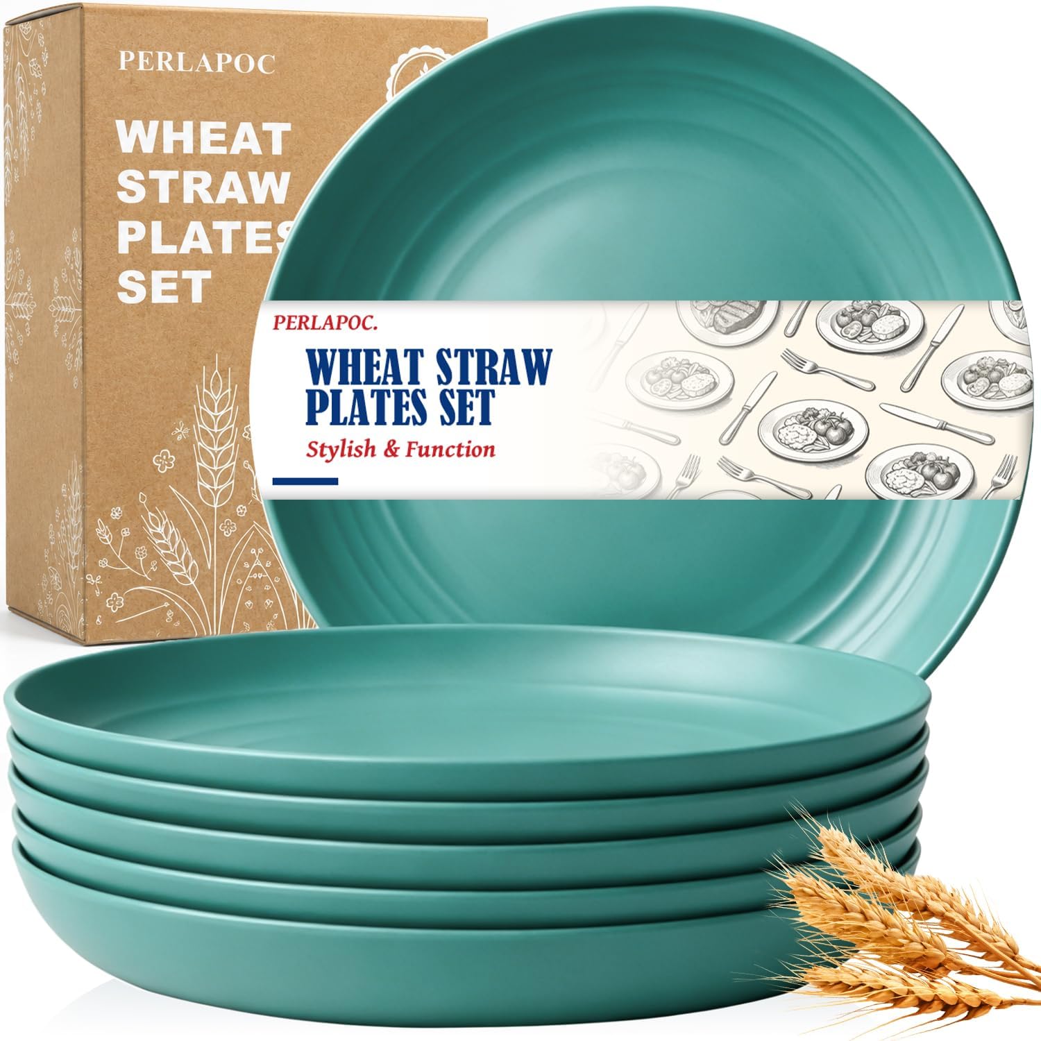 9-inch Wheat Straw Plate Set - 6-Piece