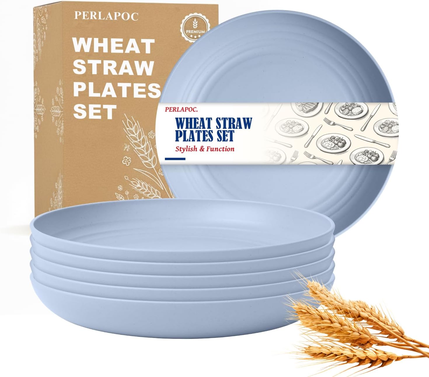 9-inch Wheat Straw Plate Set - 6-Piece