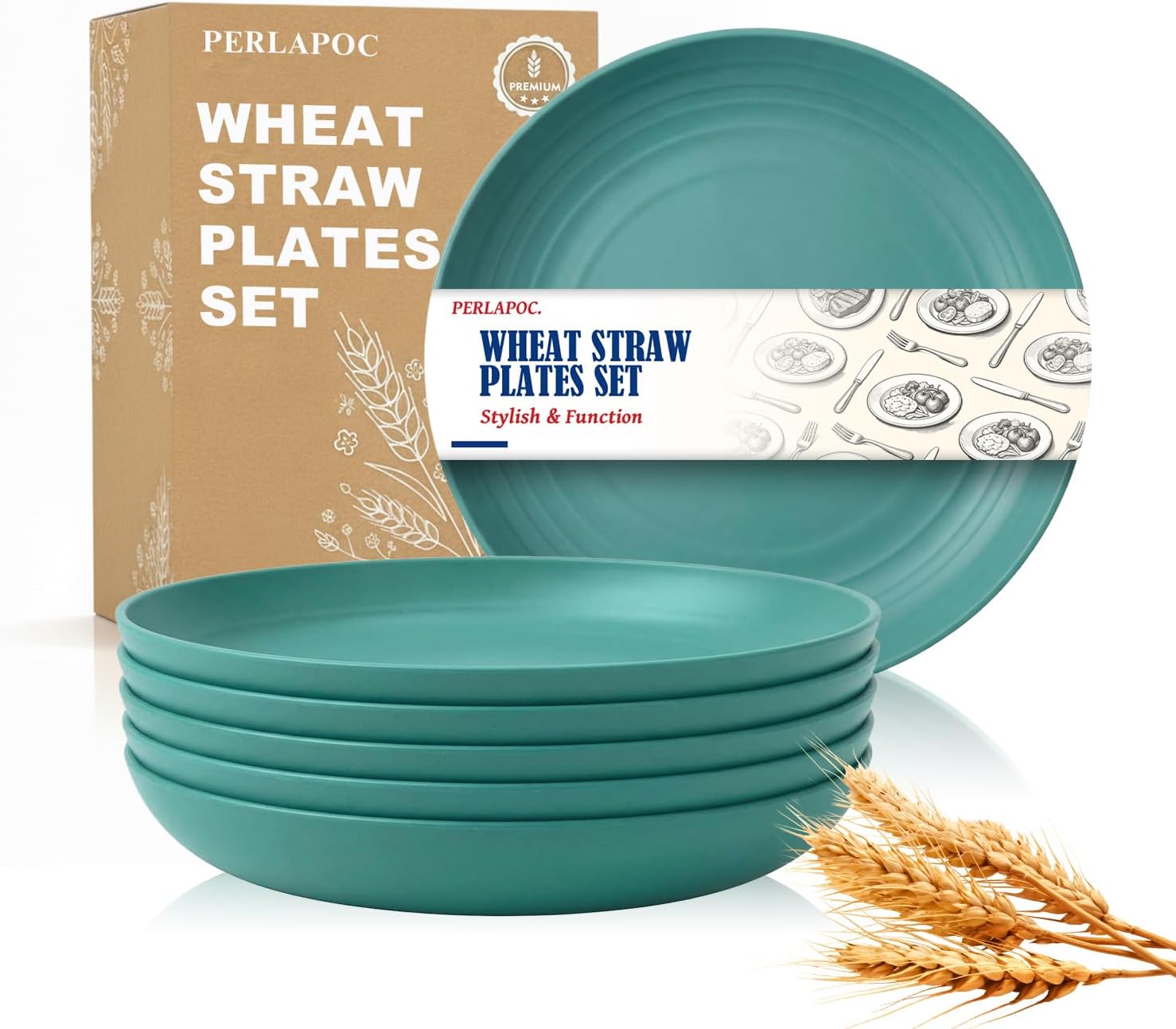 9-inch Wheat Straw Plate Set - 6-Piece