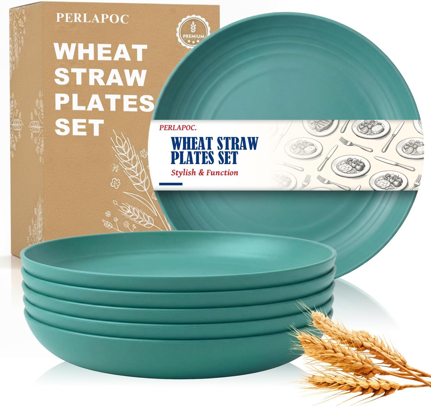 9-inch Wheat Straw Plate Set - 6-Piece