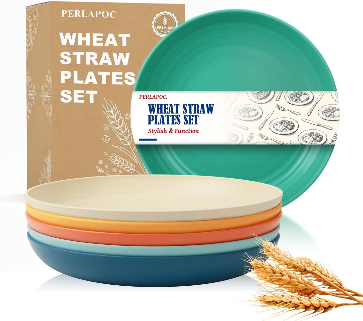 9-inch Wheat Straw Plate Set - 6-Piece