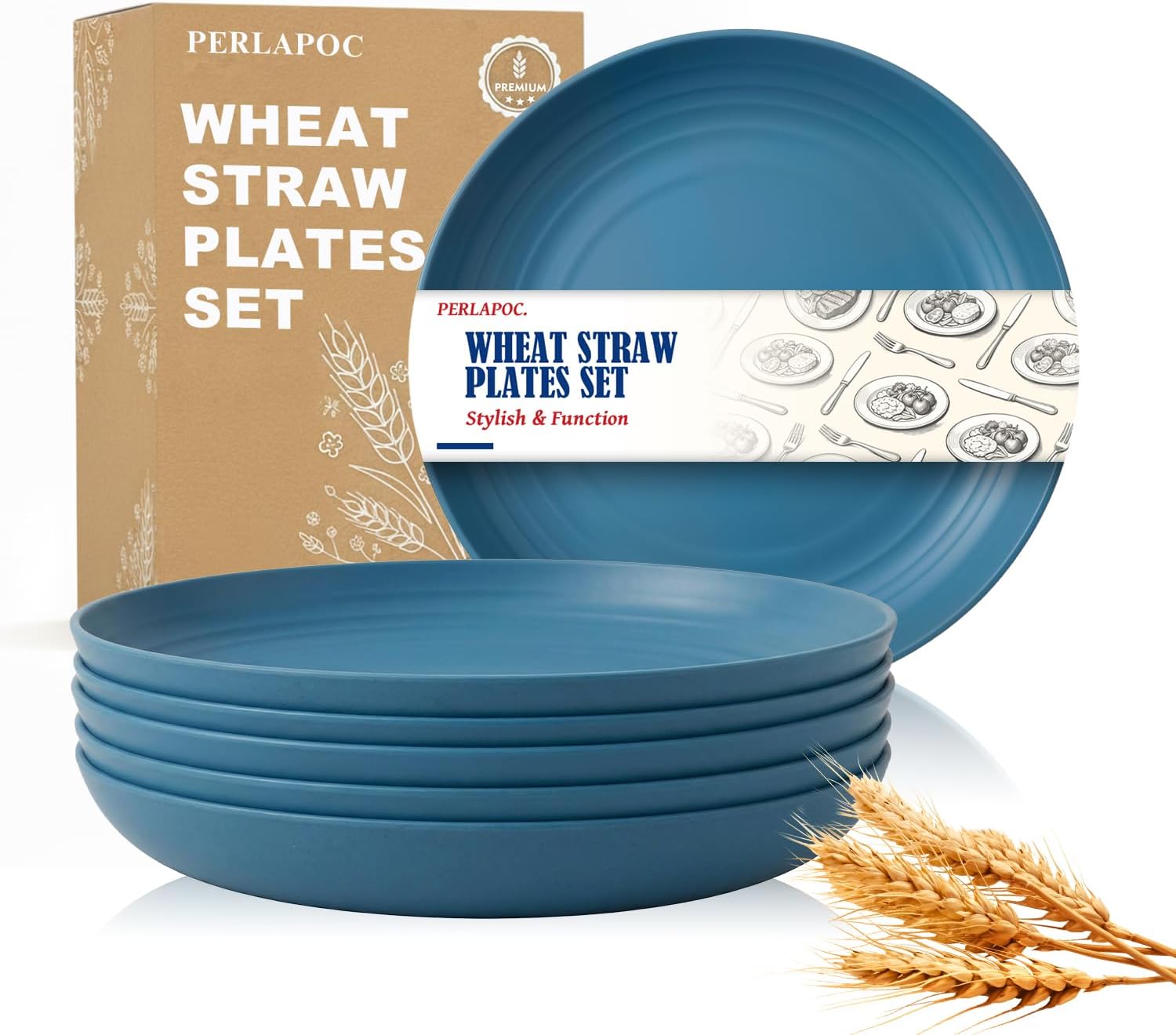 9-inch Wheat Straw Plate Set - 6-Piece