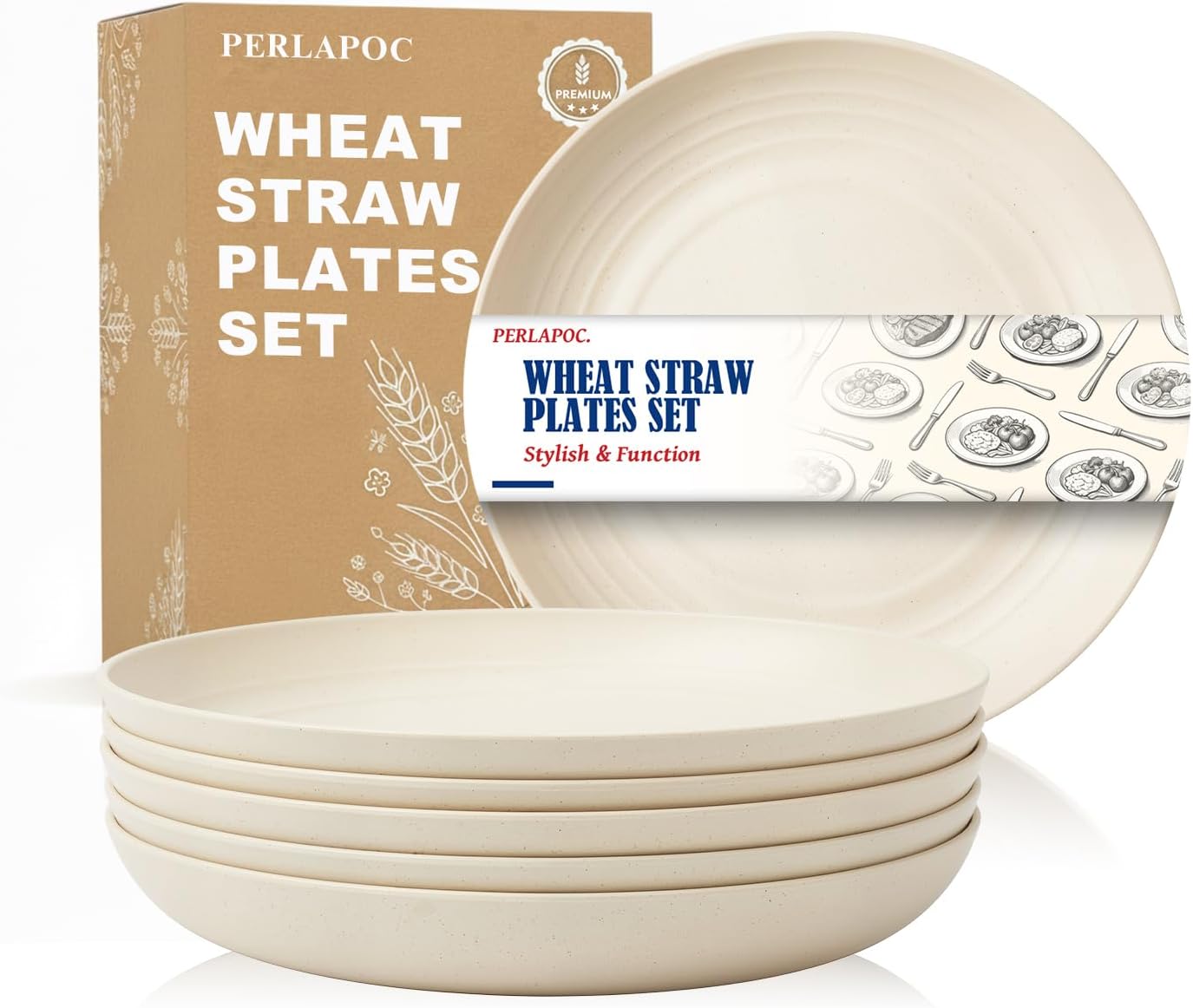 9-inch Wheat Straw Plate Set - 6-Piece