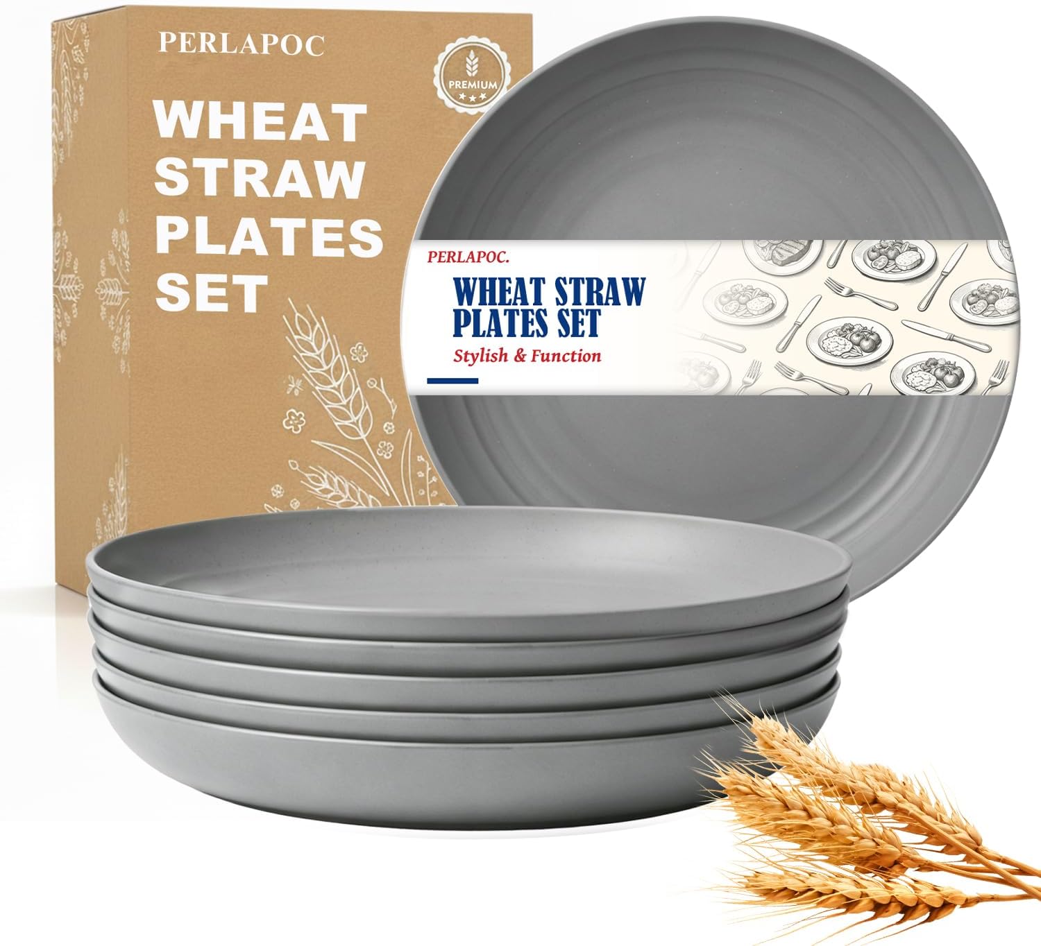 9-inch Wheat Straw Plate Set - 6-Piece