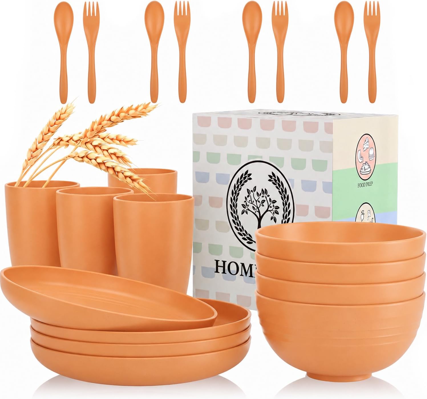 Beige Wheat Straw Dinnerware