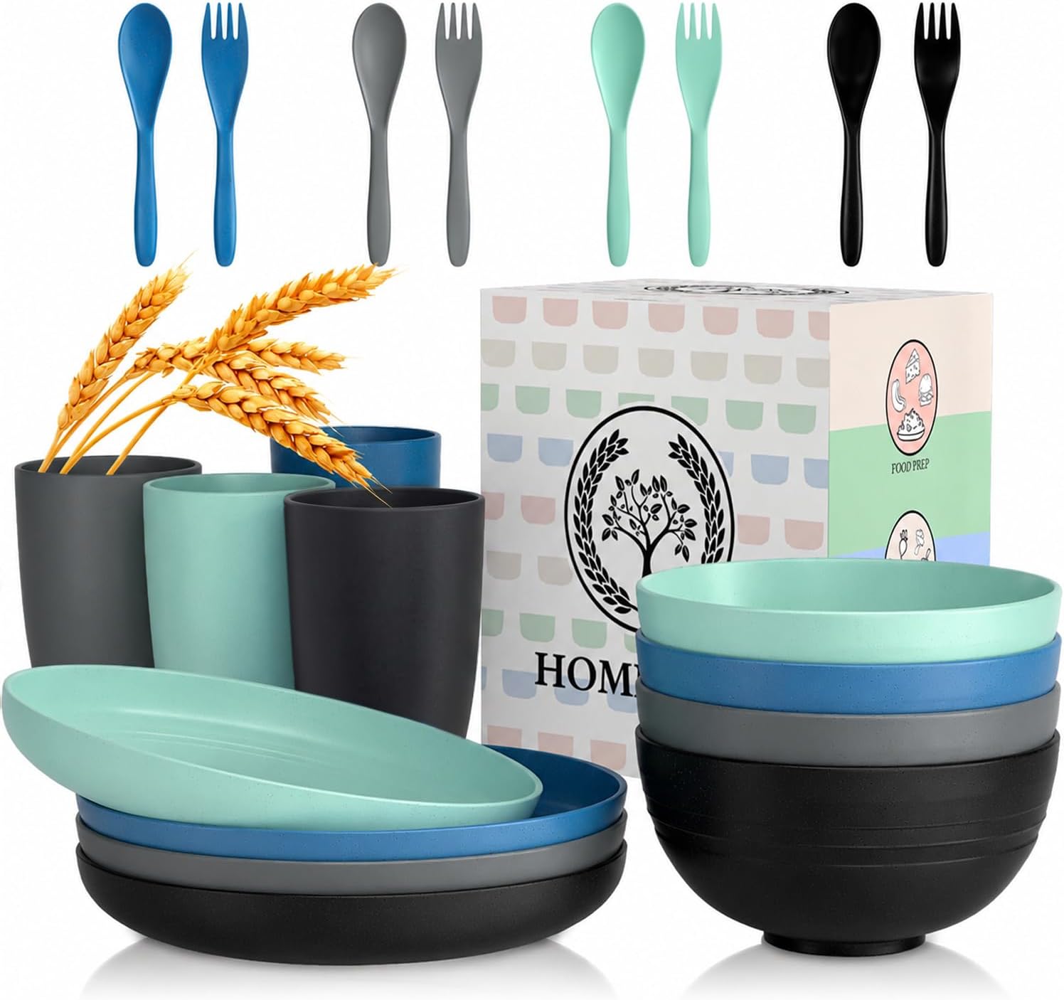 Beige Wheat Straw Dinnerware
