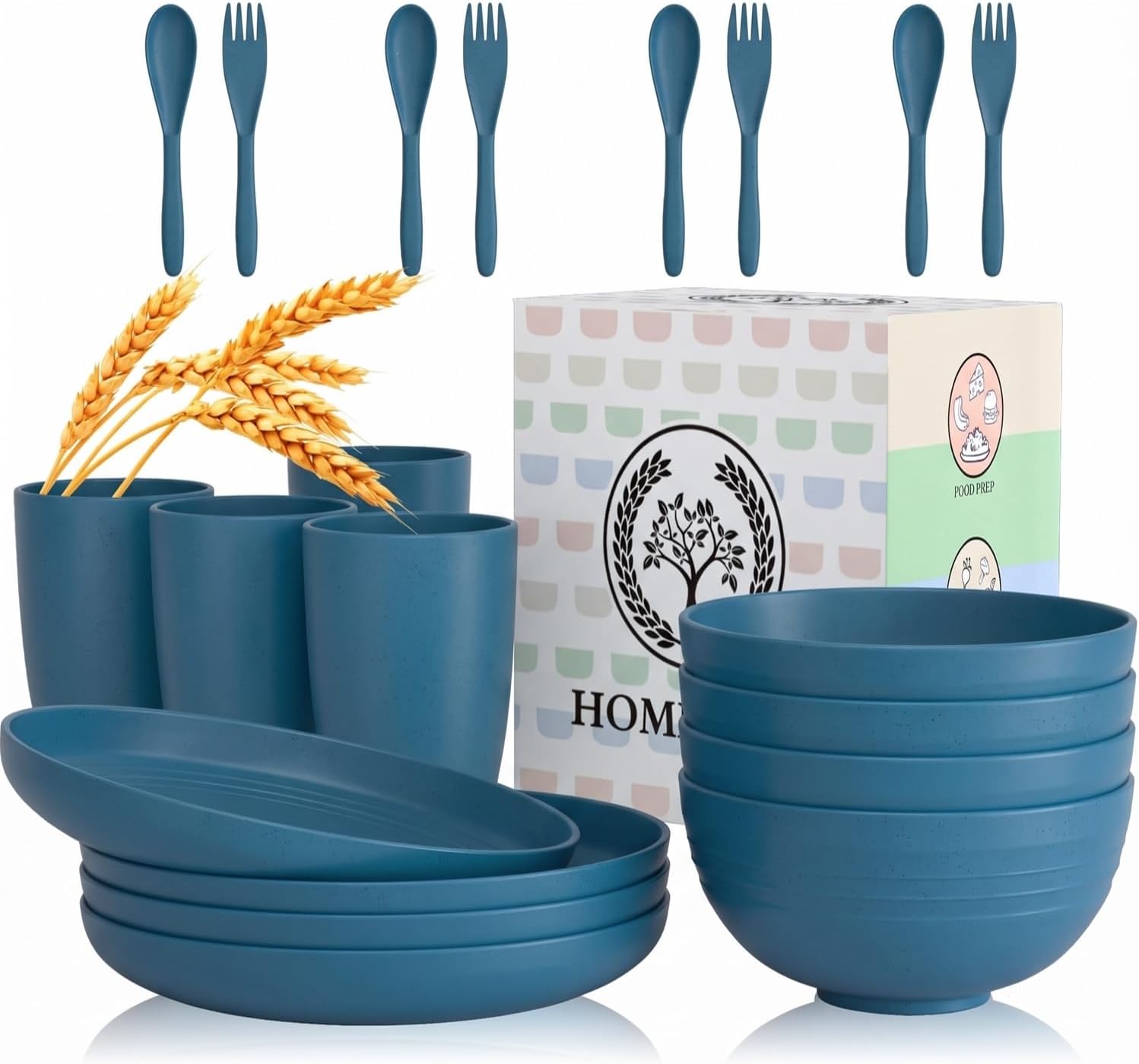 Beige Wheat Straw Dinnerware