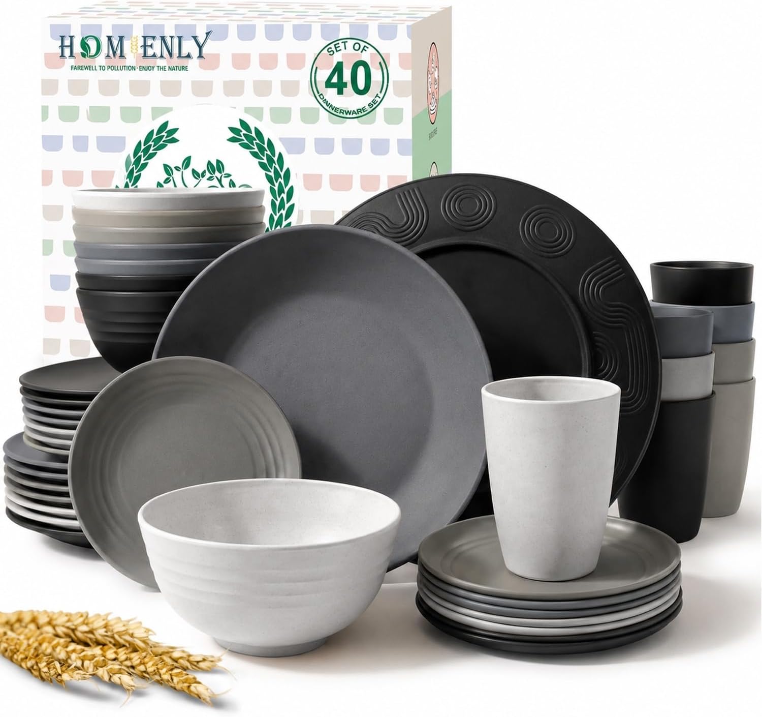 Beige Wheat Straw Dinnerware