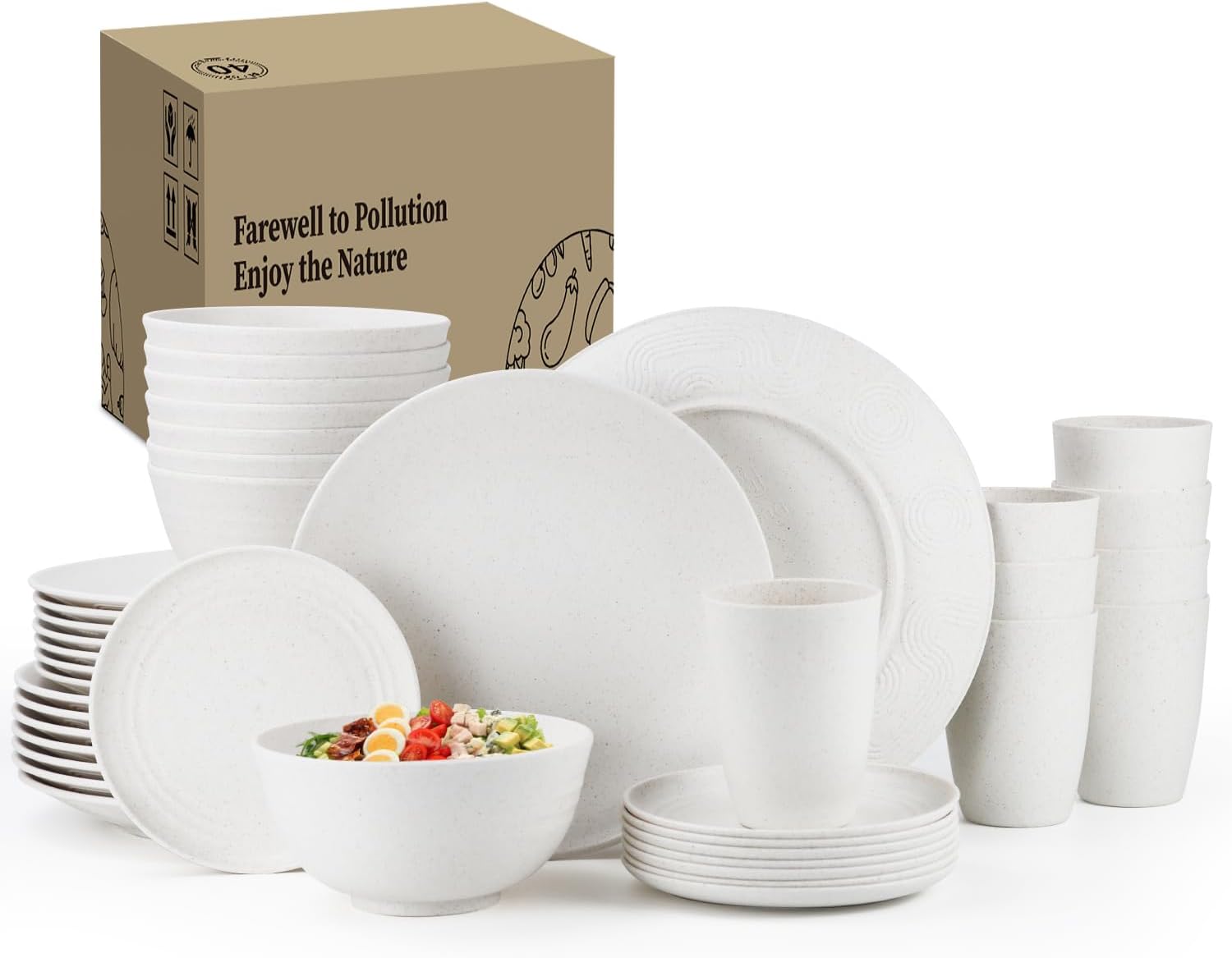 Beige Wheat Straw Dinnerware