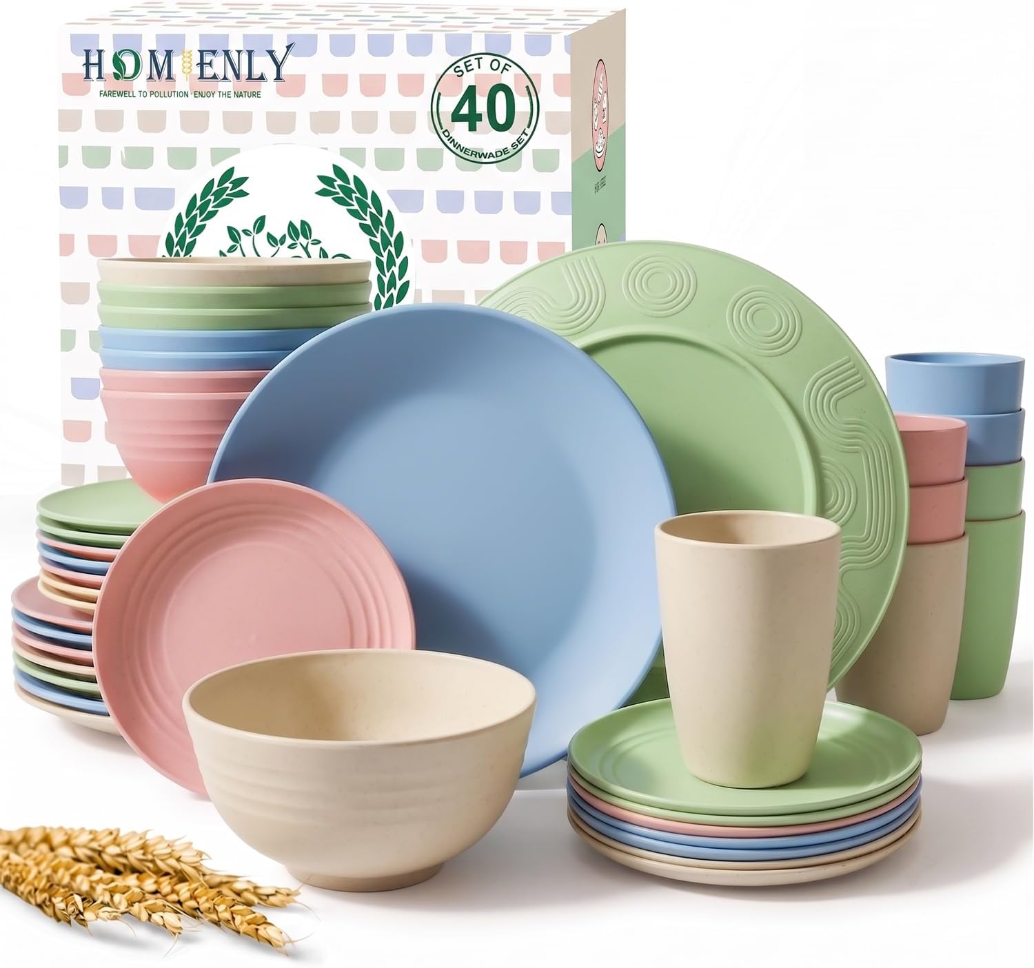 Beige Wheat Straw Dinnerware