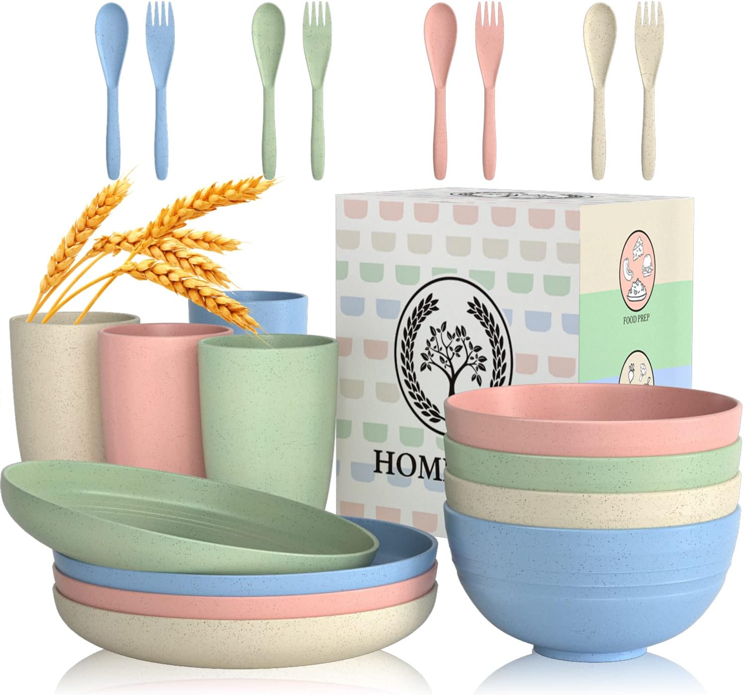Beige Wheat Straw Dinnerware