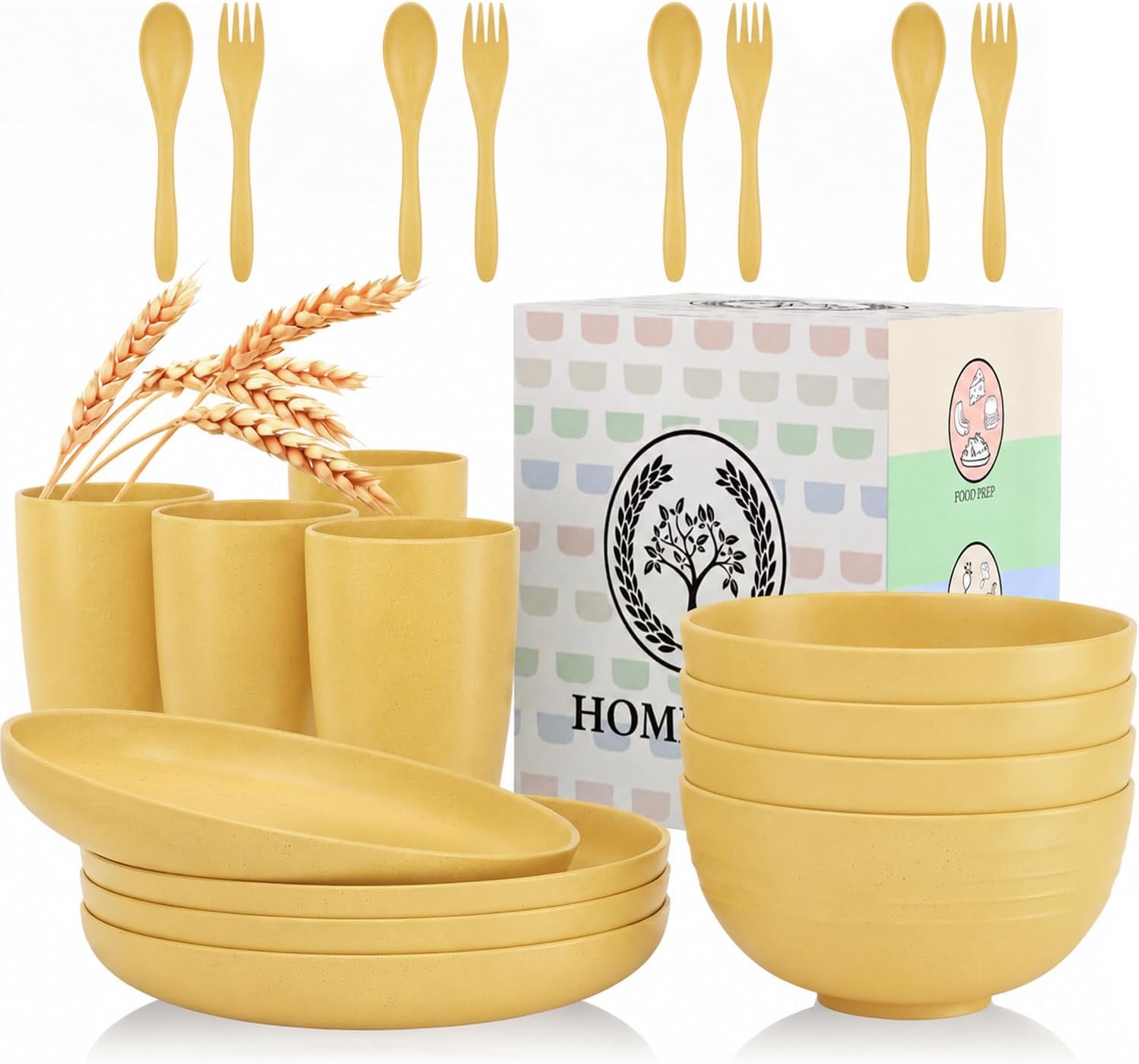 Beige Wheat Straw Dinnerware