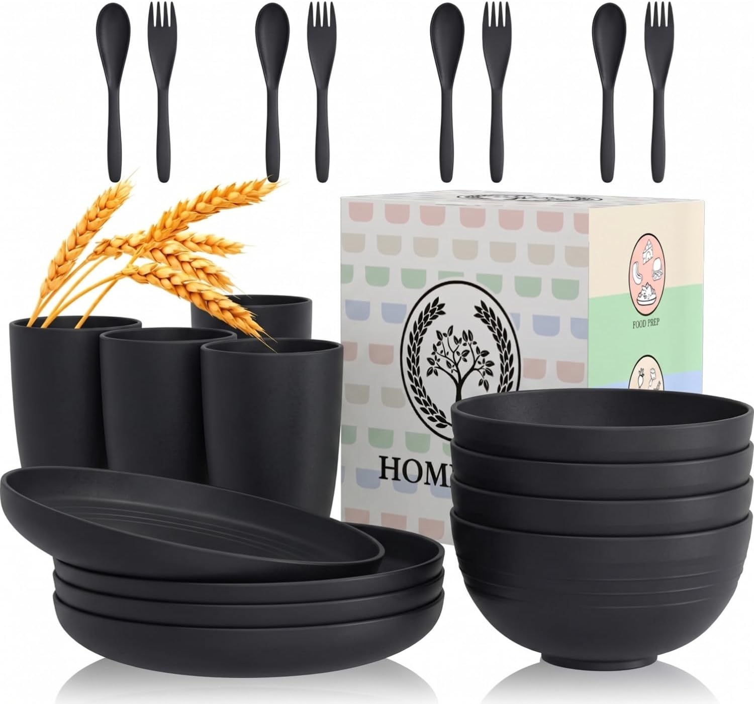 Beige Wheat Straw Dinnerware