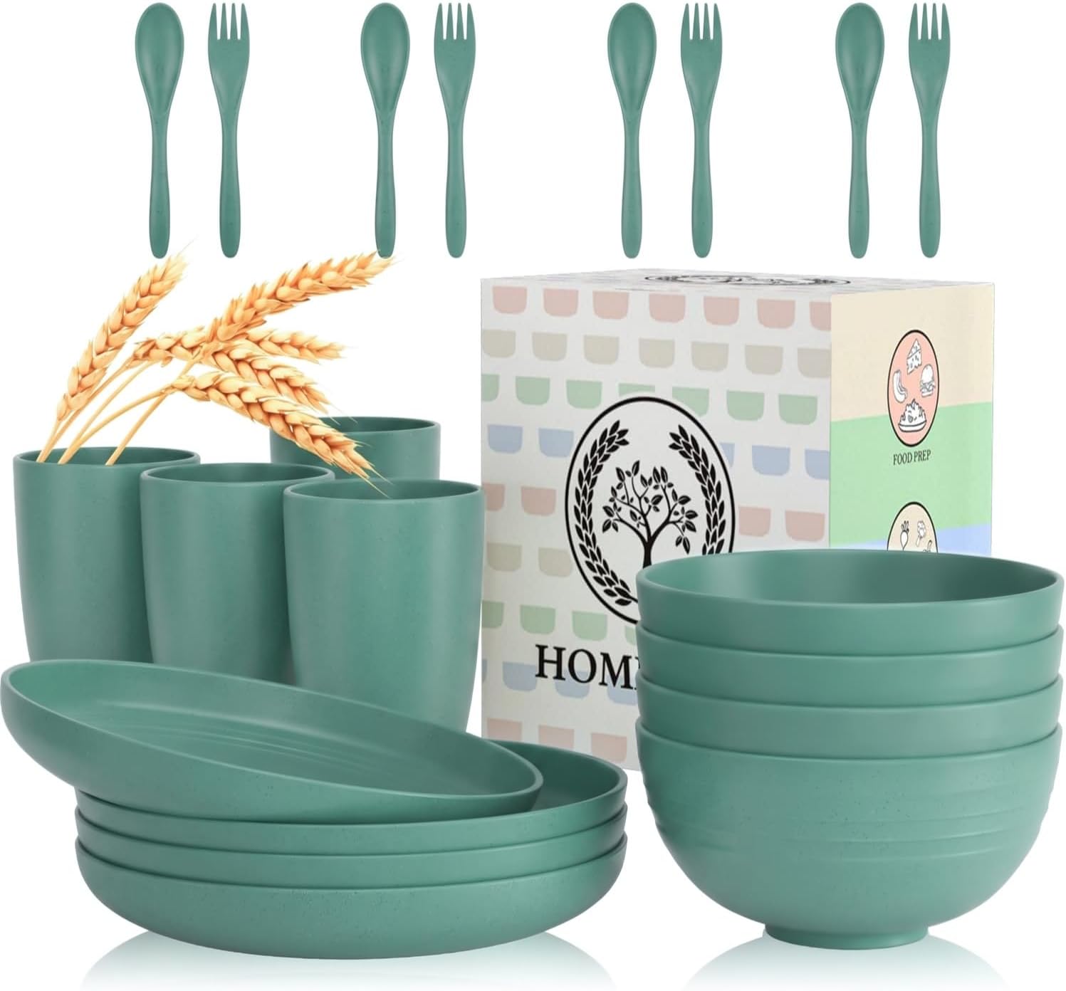 Beige Wheat Straw Dinnerware