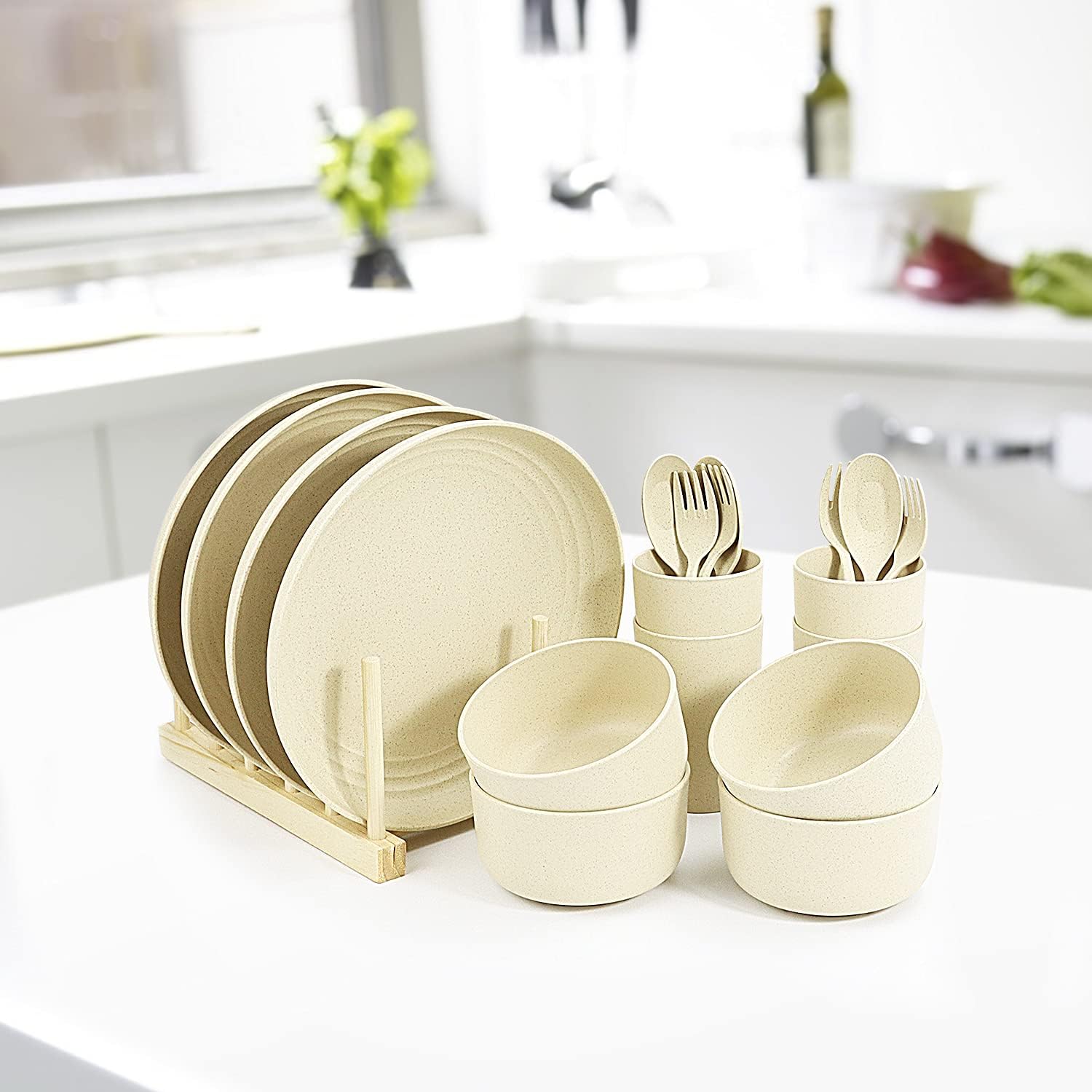 Beige Wheat Straw Dinnerware