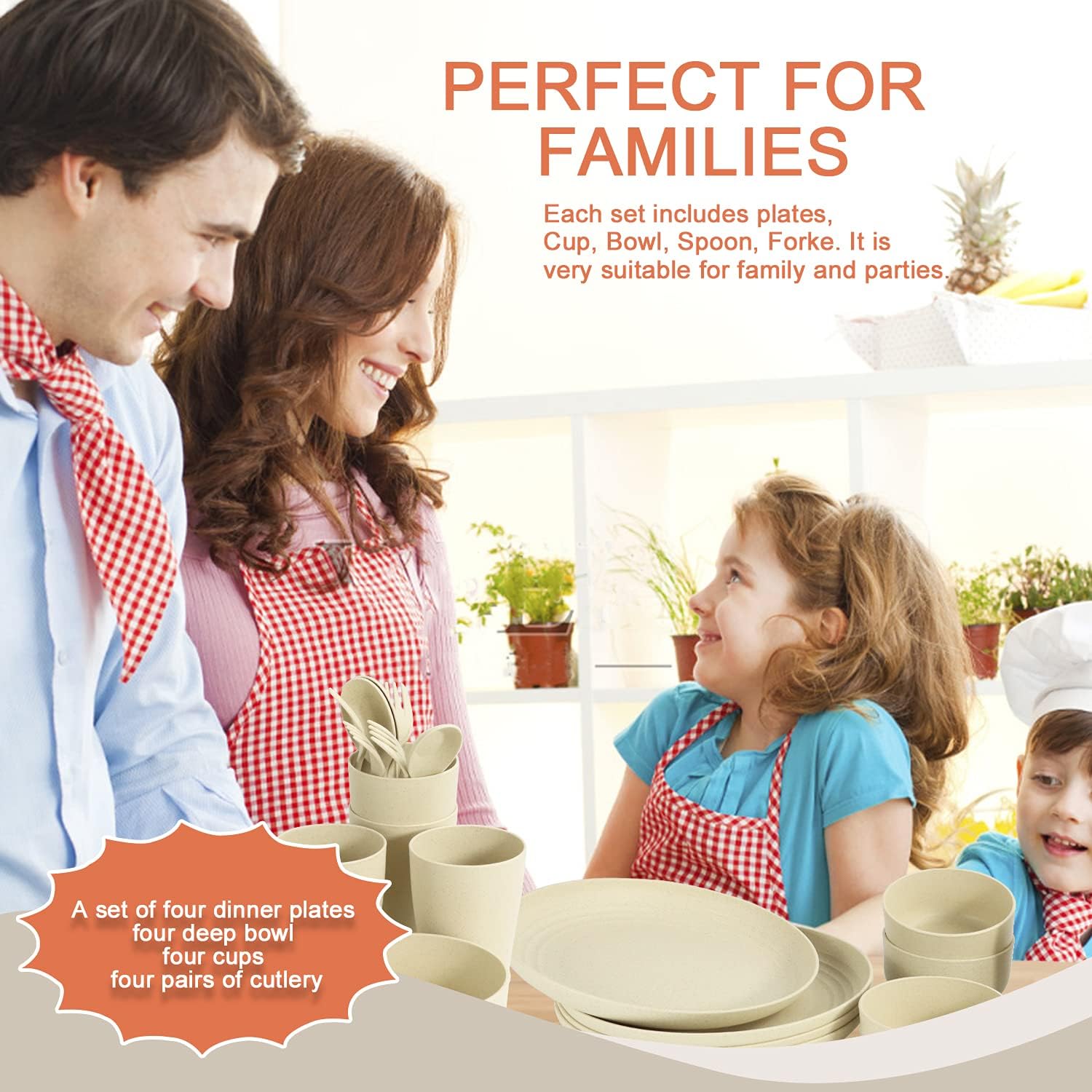 Beige Wheat Straw Dinnerware