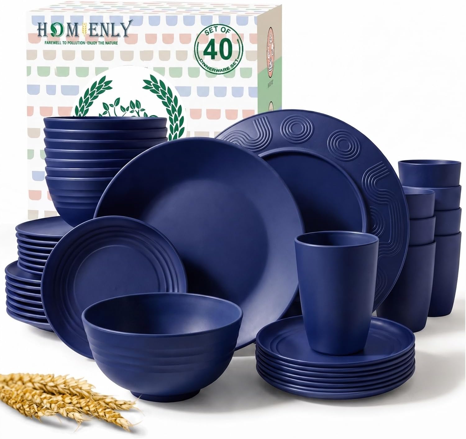 Beige Wheat Straw Dinnerware