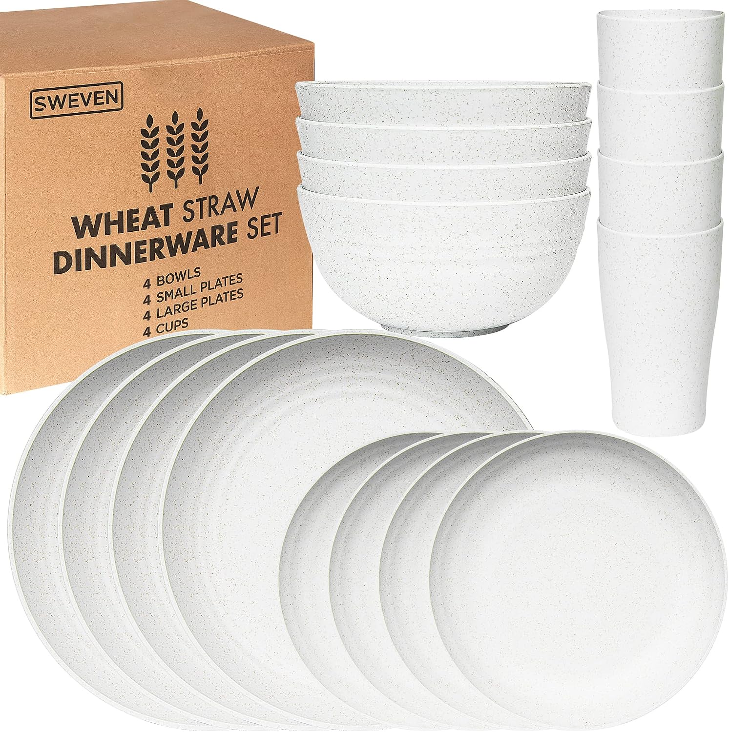 Beige Wheat Straw Dinnerware Set - 32-Piece