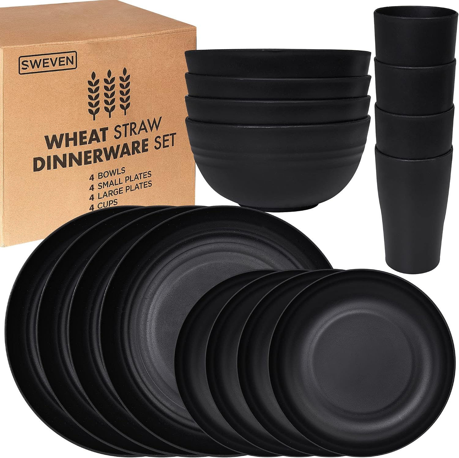 Beige Wheat Straw Dinnerware Set - 32-Piece