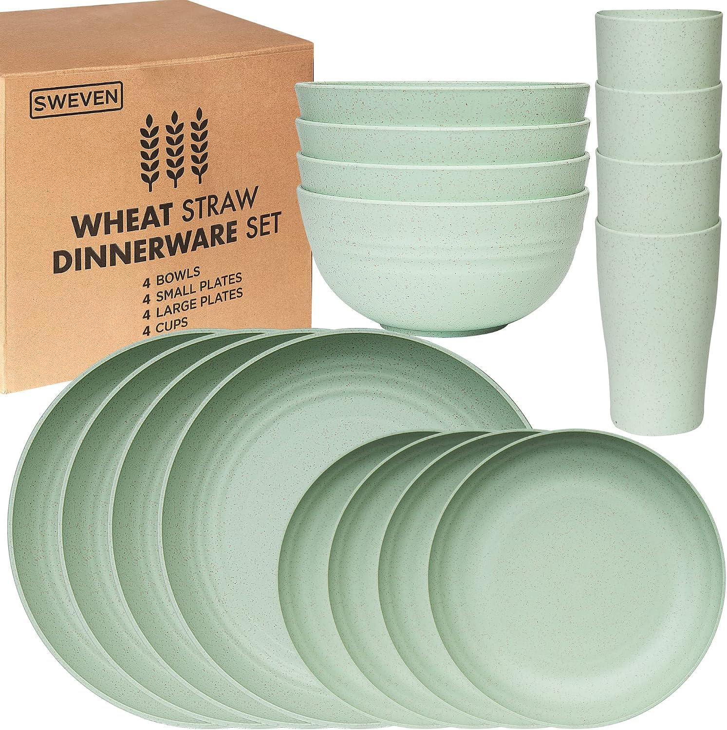 Beige Wheat Straw Dinnerware Set - 32-Piece