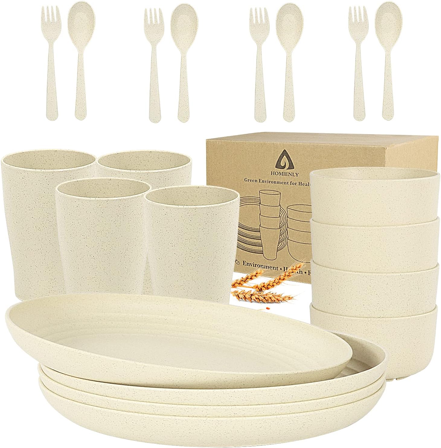 Beige Wheat Straw Dinnerware