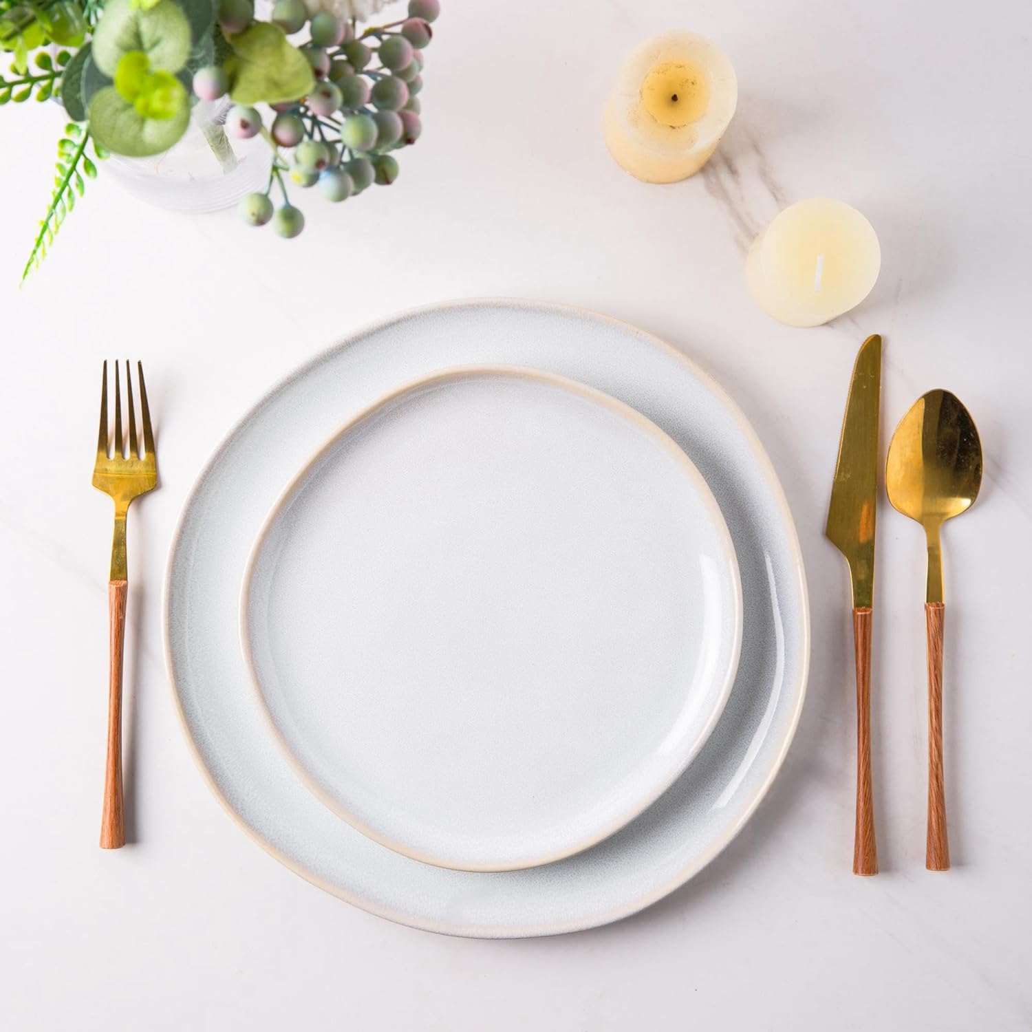 White Stoneware Dinner Set - 16-Piece