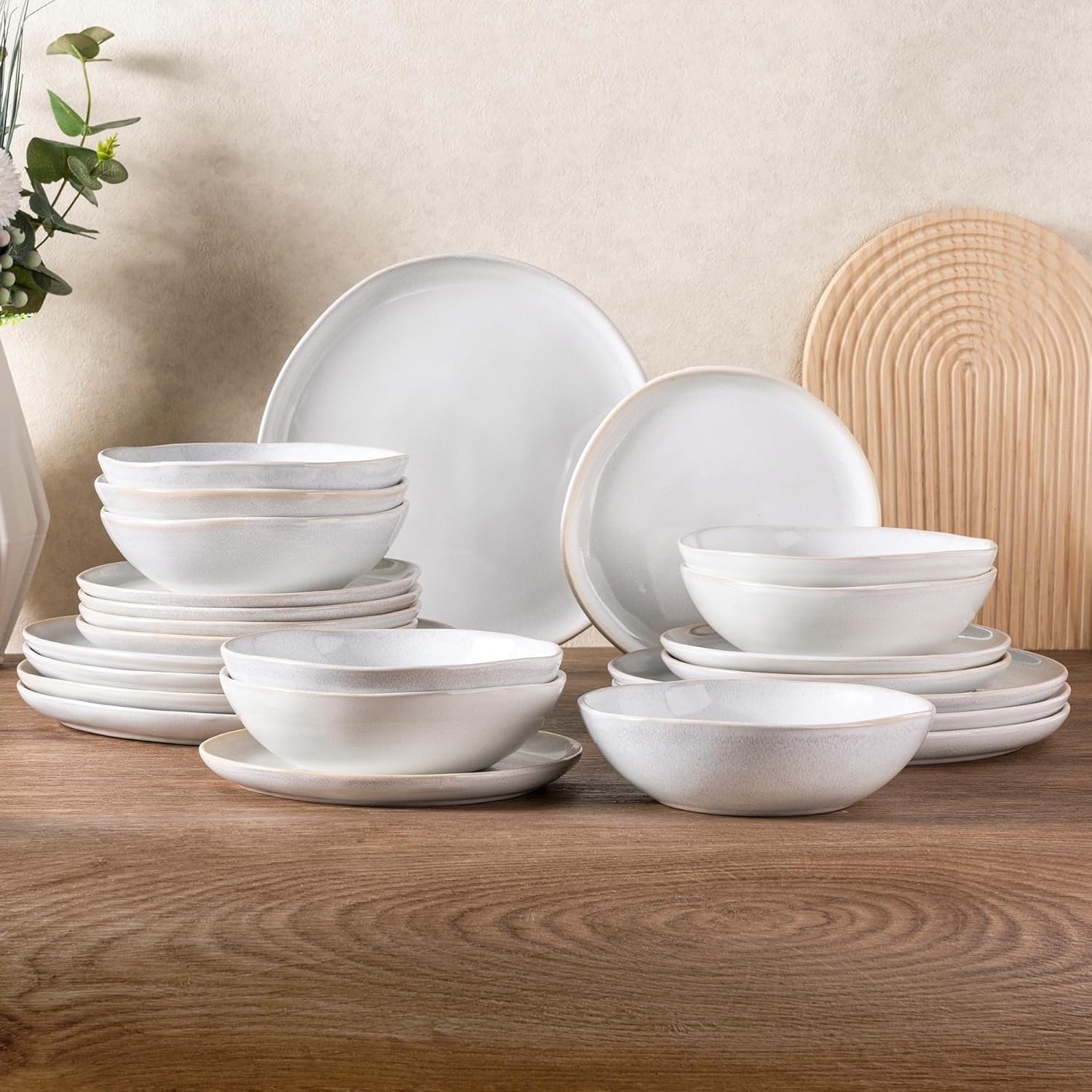 White Stoneware Dinner Set - 16-Piece